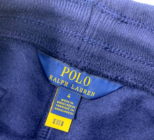 NWT Ralph Lauren Boys 4 Blue Pull-on Shorts with Big Red White Blue Pony Logo - Picture 4 of 7