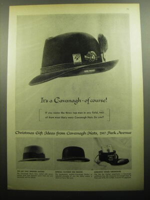 1958 Cavanagh Hat Advertisement - Bing Crosby