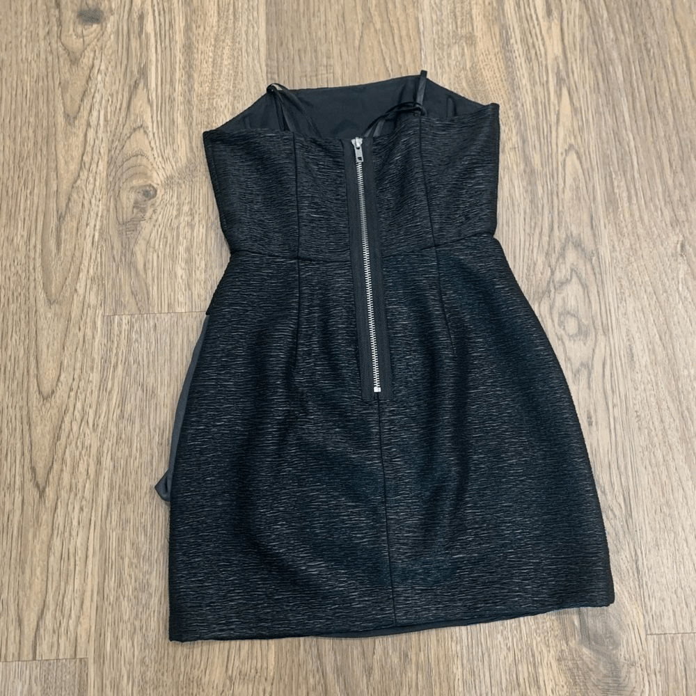 BCBGeneration Black Strapless Draped Front Dress - image 5