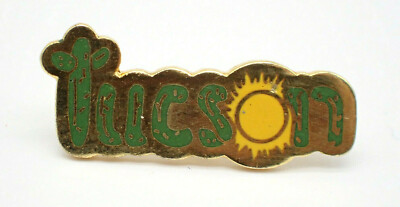 #ad #ad Tucson Arizona Cactus Sun Gold Tone Vintage Lapel Pin $14.95