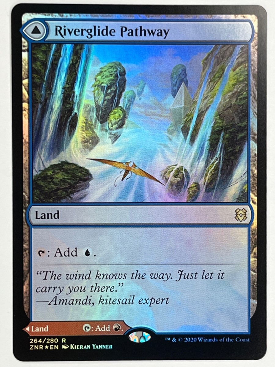 Riverglide // Lavaglide Pathway 1x FOIL ZNR MTG Zendikar Rising Rare MINT land blue red Riverglide // Lavaglide Pathway 1x FOIL ZNR MTG Zendikar Rising Rare MINT land blue red