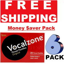 6 x Vocalzone Throat Pastilles Original 24ct-Pack Of 6