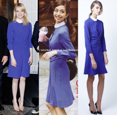 NWT Women s CARVEN Crepe Shirt Dress Size34 Violet Peter Pan Collar Fully Lined
