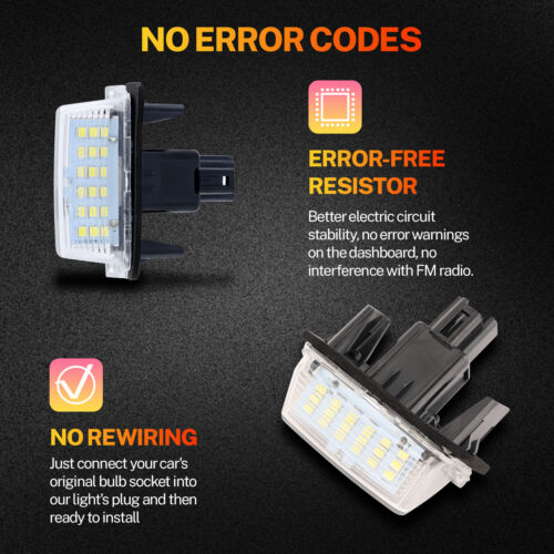 2 LED License Number Plate Light For Toyota Camry 2012 2013 2014 2015 2016 2018 - Picture 2 of 7