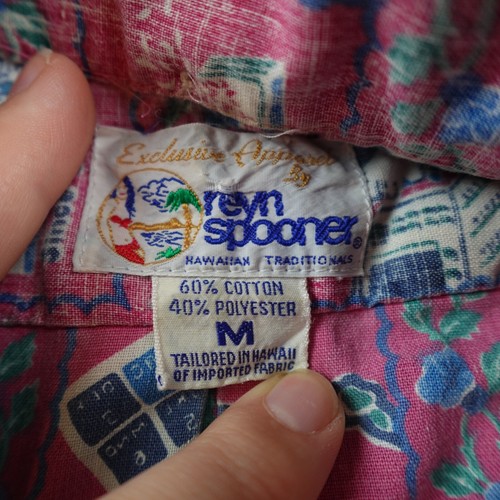 Vintage Reyn Spooner Hawaiian Shirt Mens M Red Tropical Traditional 1983 - Picture 11 of 18