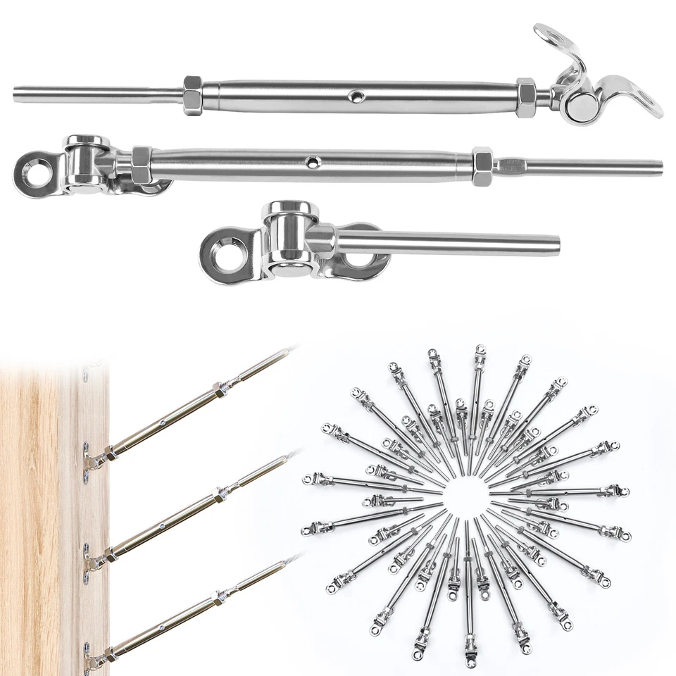 Muzata Cable Railing Kit 1/8" Swage Toggle Turnbuckle Hardware T316 CK07