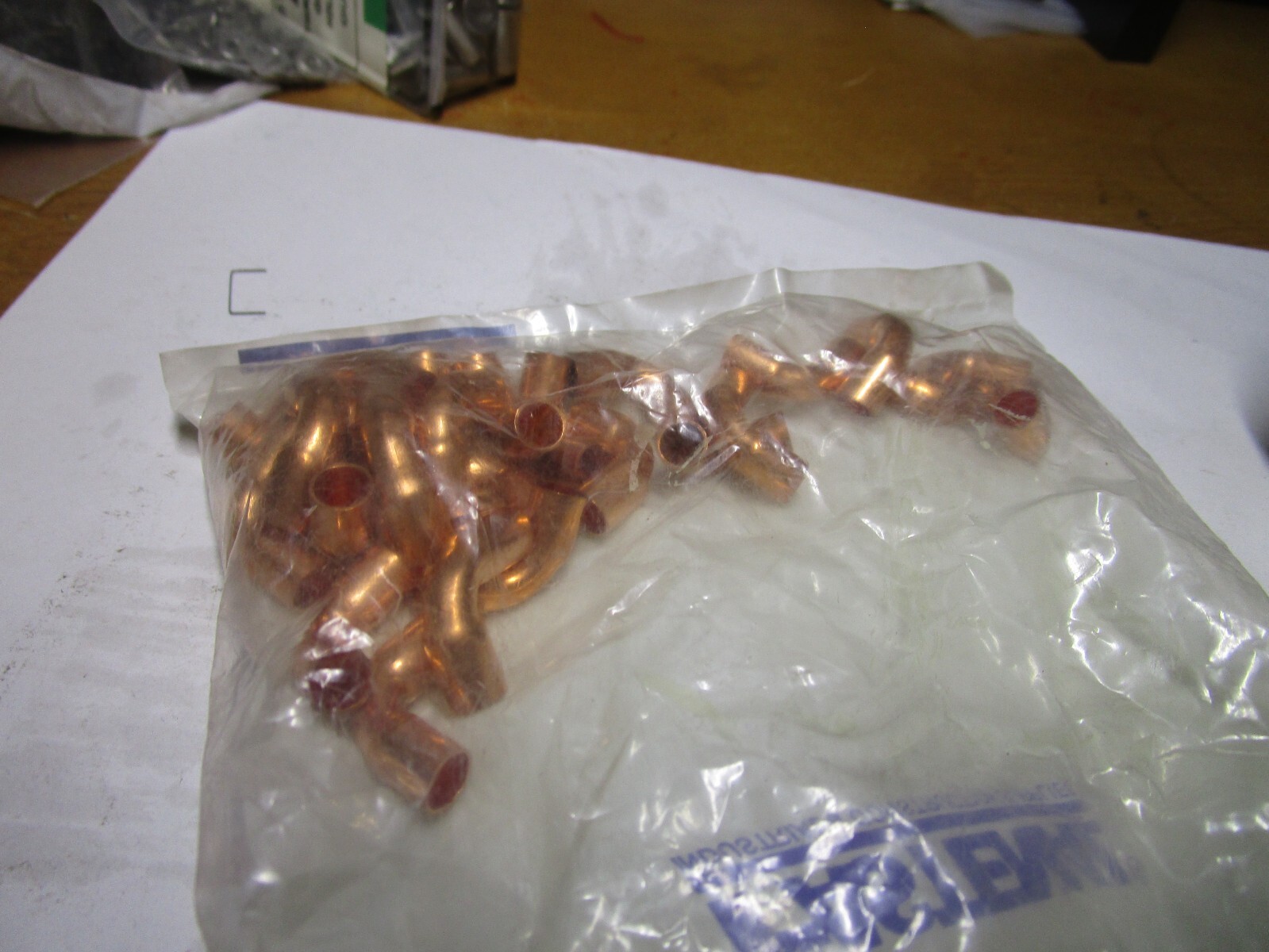 1/8" ID Copper x Copper 90° Wrot Copper Close Rough Pipe Elbow QTY 25