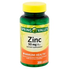 Spring Valley Zinc Caplets, 50 mg, 200 Ct  Fr...