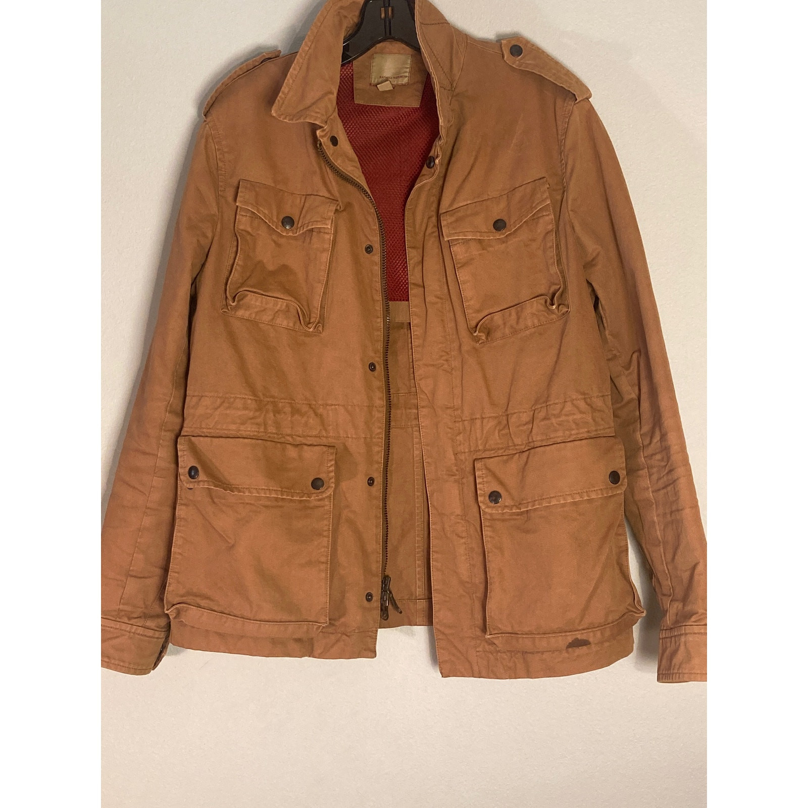 Banana Republic Vintage Cotton Field Safari Jacket 90s Y2K ~ Men M | Women L/ XL image 5