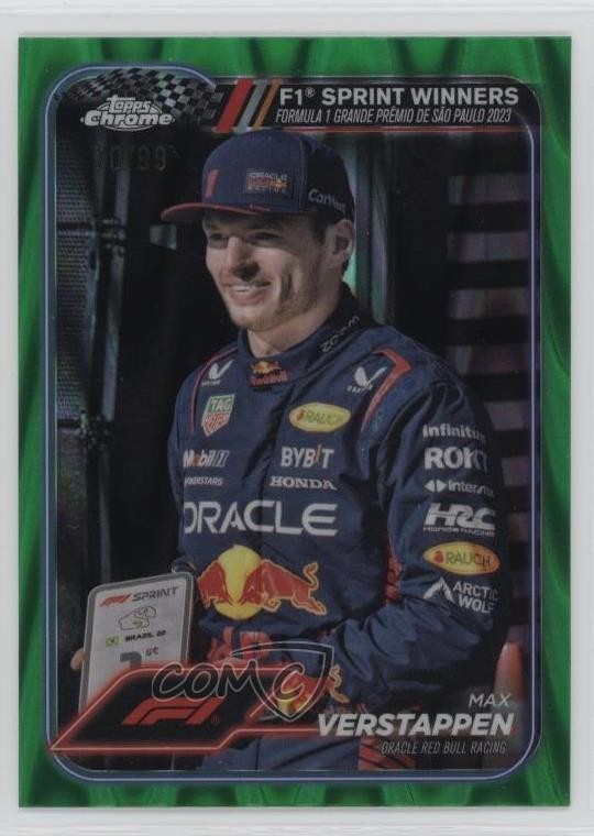 2024 Topps Chrome Formula 1 Green RayWave Refractor /99 Max Verstappen #153 10w9