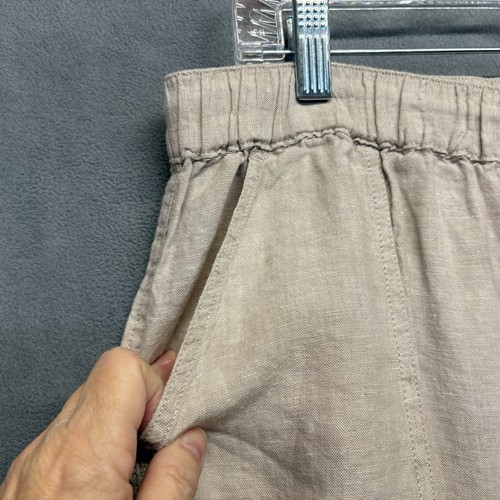 C&C California 100% Linen Joggers Size XL Tan Pull-On Pants Pockets Drawstring - Picture 3 of 6