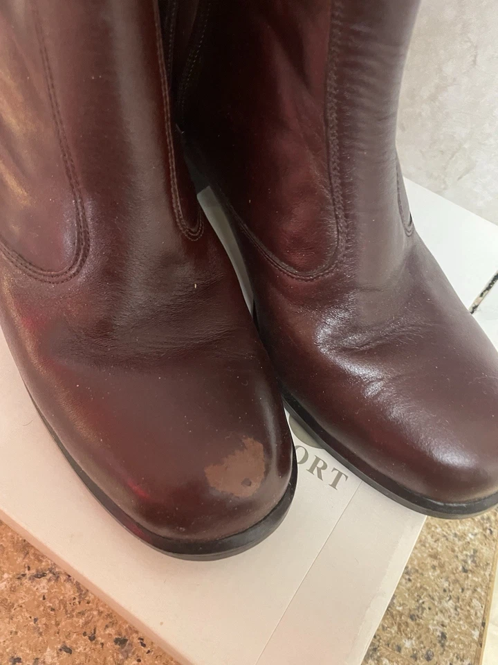 Botines de cuero marrón choc AJ Valenci para mujer talla 8,5 M cremallera lateral 821771 Foto 2 de 4