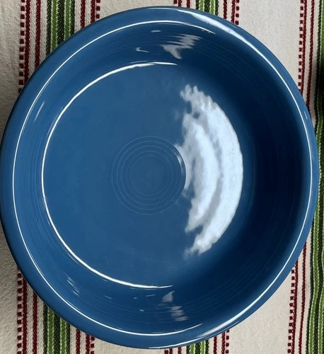 Extra Large Retired Peacock Blue Fiesta Serving Bowl,  10.5” Diameter