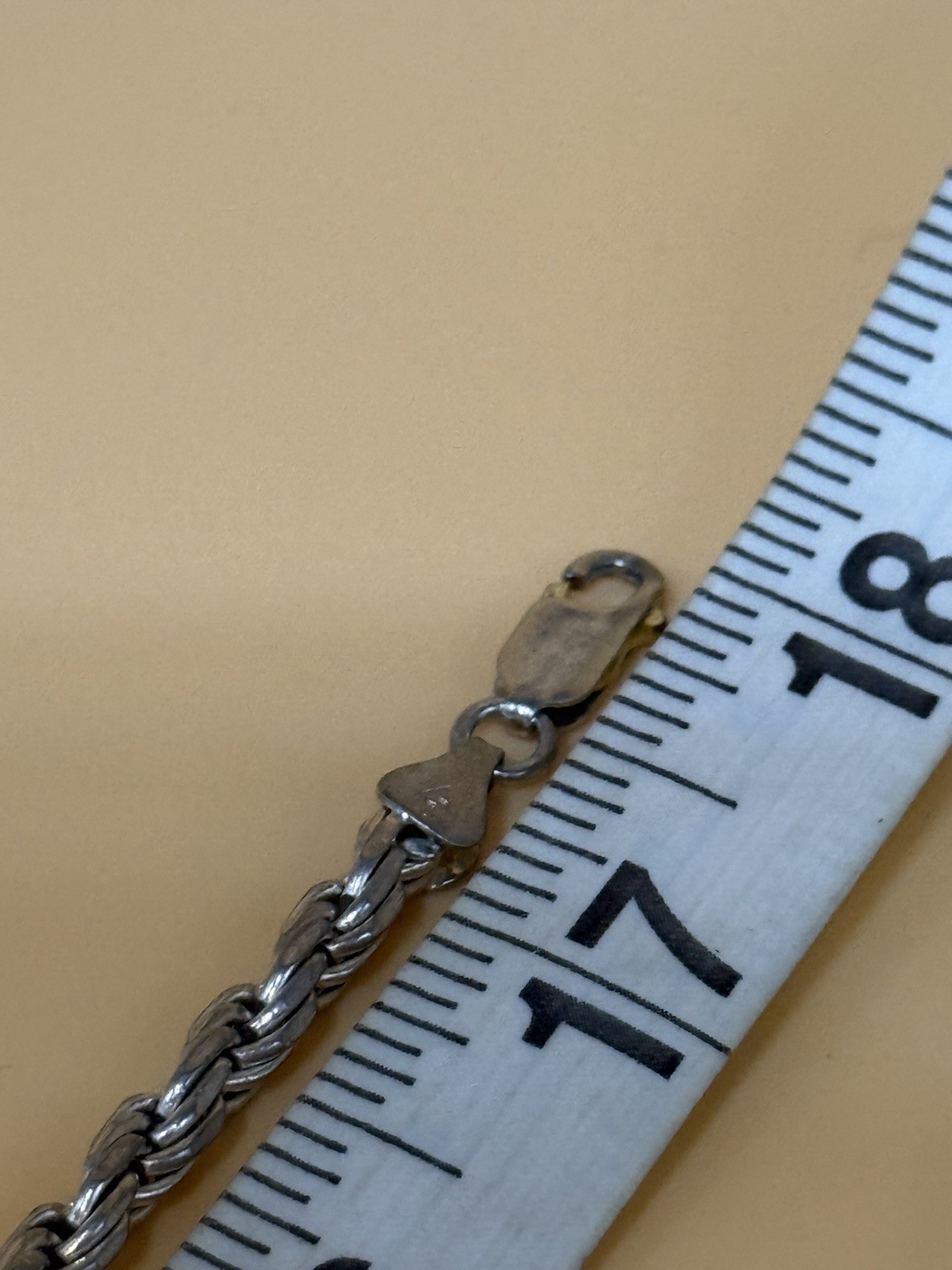 Startling Silver 925 Rope Chain Solid Vintage EUC… - image 7