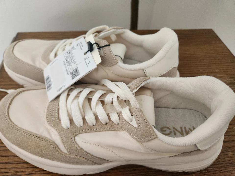 Zapatillas MANGO Panel Cuero - Talla 7 Para Mujer - Nuevas con Etiquetas Foto 4 de 4