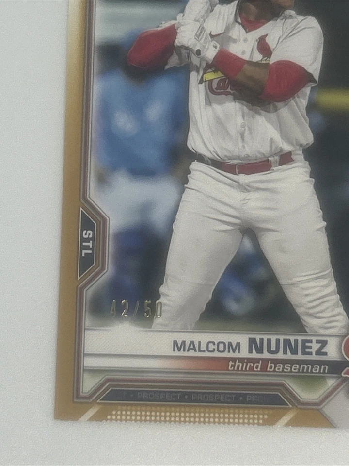 2021 Bowman Draft - Chrome Malcom Nunez #BDC-56 Gold Refractor /50 (RC) - Image 2 of 3