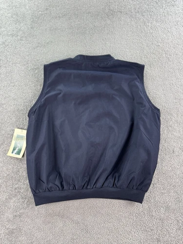 NWT Vintage The Wall Street Journal Vest Mens Large Navy Eversole Windbreaker image 4