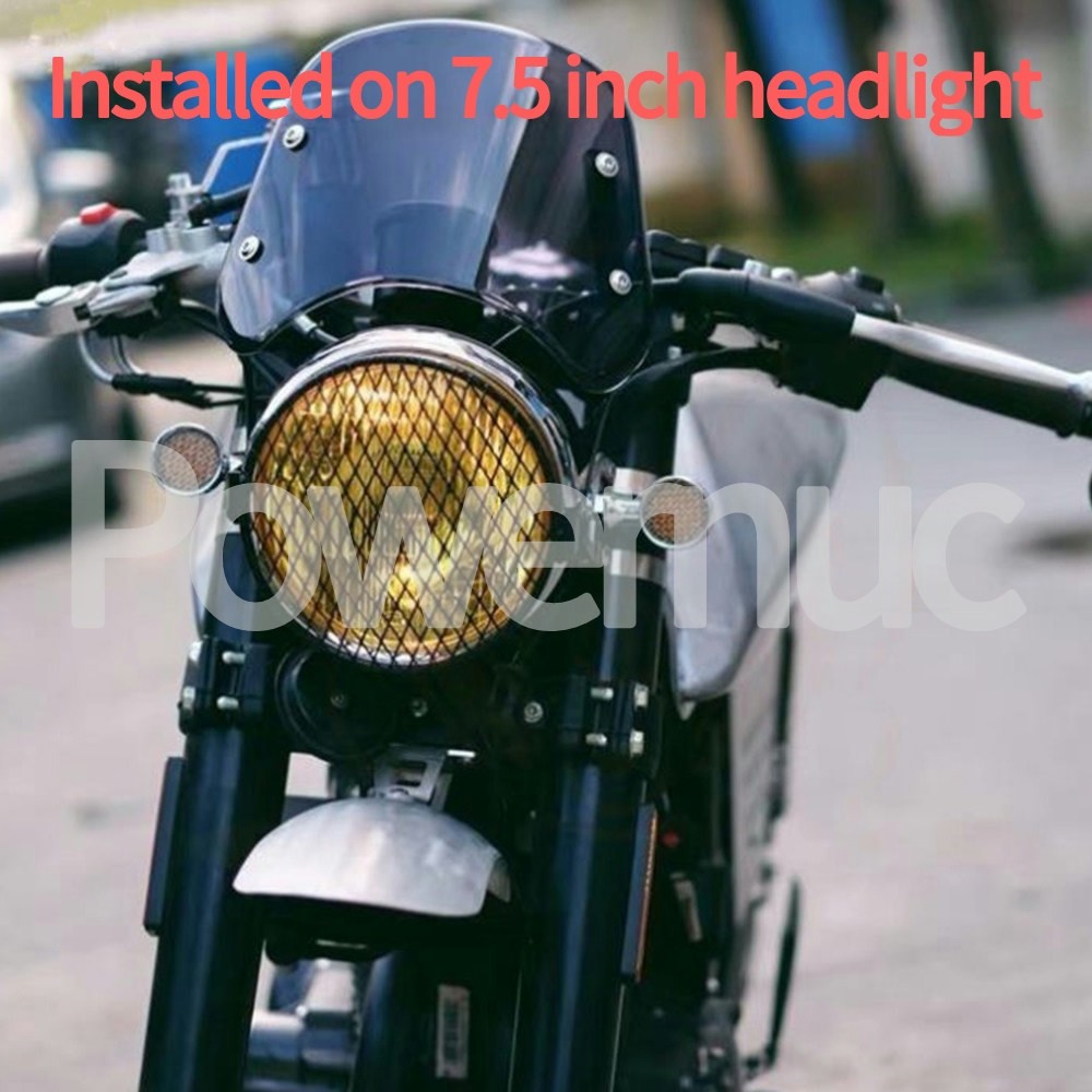 Motorcycle Headlight Windshield Windscreen Universal For 5-7" Round Headlight
