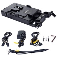 AndyCine Multi-Output V-Mount Battery Plate with Rod Mount and Cheese Plate for