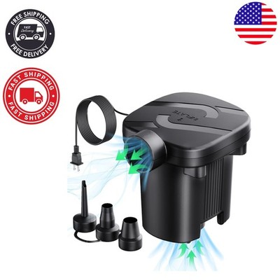 Versatile Quick-Fill Electric Pump with 3 Nozzles - Ideal for Inflatables & More
