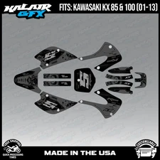 Kalair GFX Graphics Kit for Kawasaki KX85 KX100 (2001-2013) NightCity  - Smoke