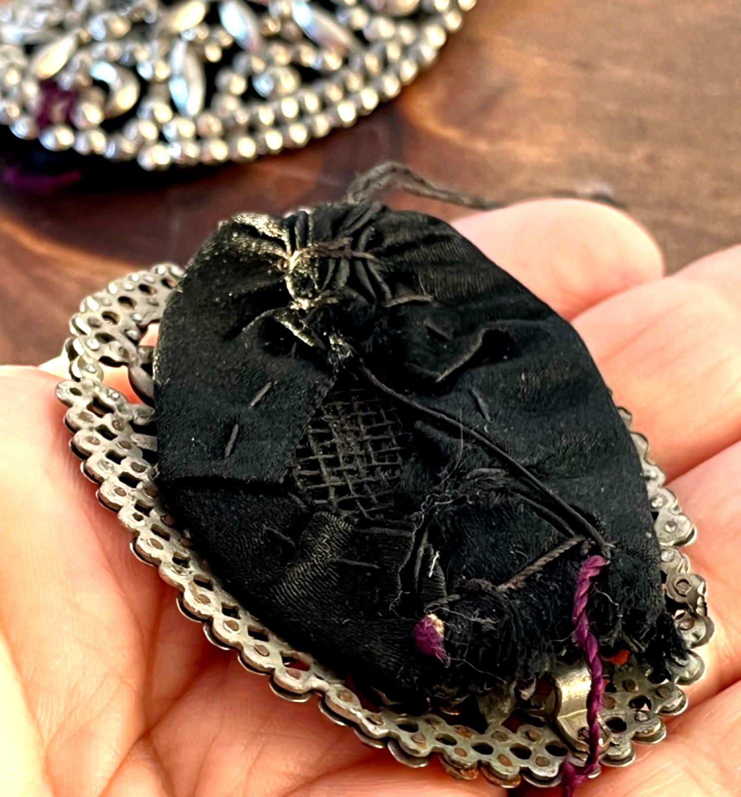 Victorian Antique French Cut Steel Shoe Buckles Faceted Steel Rivet Work READ