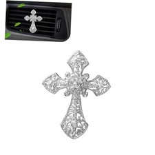 Bling Car Air Vent Clip, Cross Crystal Rhinestone Car Dashboard Air Vent Trim