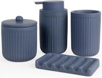 Badezimmer Set 4-Teilig Keramik Seifenspender Zahnputzbecher Badaccessoires