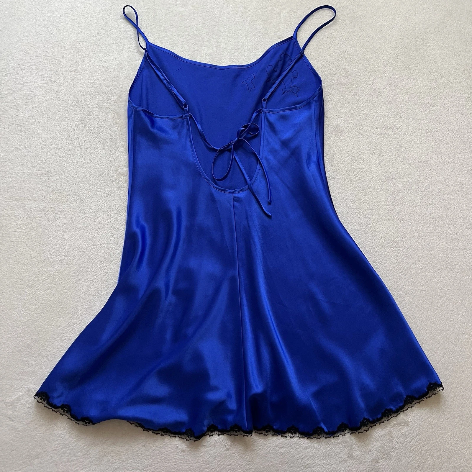 UNDERCOVER Vestito donna y2k romantico gotico blu raso babydoll Victoria’s Secret taglia S