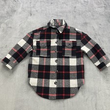 GAP Kids Shirt Jacket Wool Blend Lined Insulated Plaid Size XS