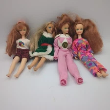 Lot OF 4 Vintage Dolls JPI 6” Twist Waist And Clothes 