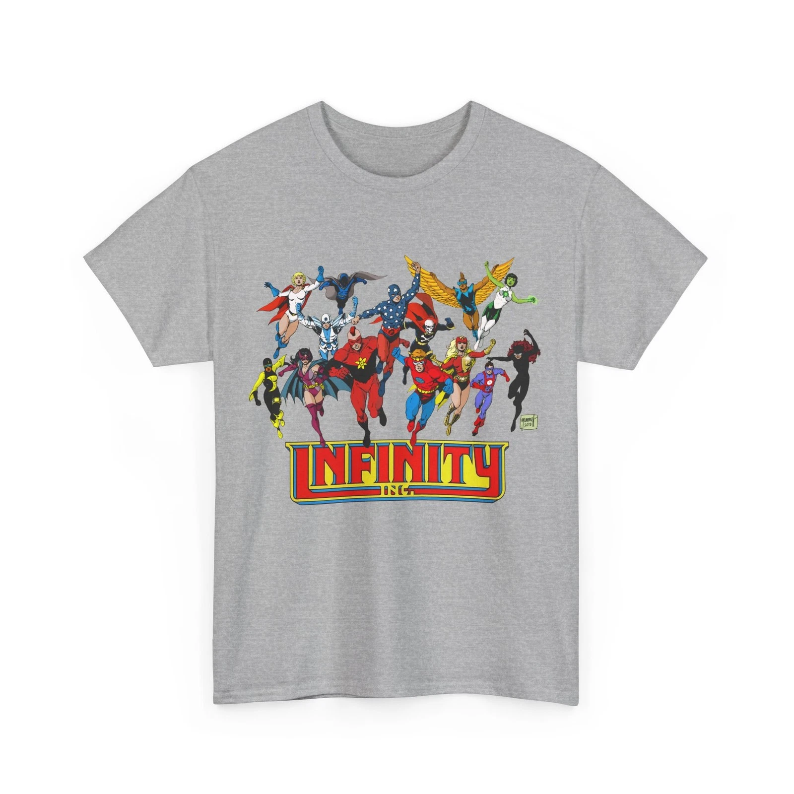 Infinity Inc Shirt - Tom Grummett Art - Jade, Obsidian, Huntress - DC Comics