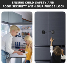 Refrigerator Lock 2 Packs, Fridge Lock with Silicone Wire Protection Fridge L...