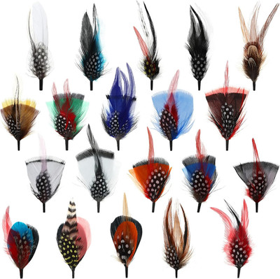 20 Pcs Hat Feathers, Assorted Feathers for Hats Colorful Real Feathers