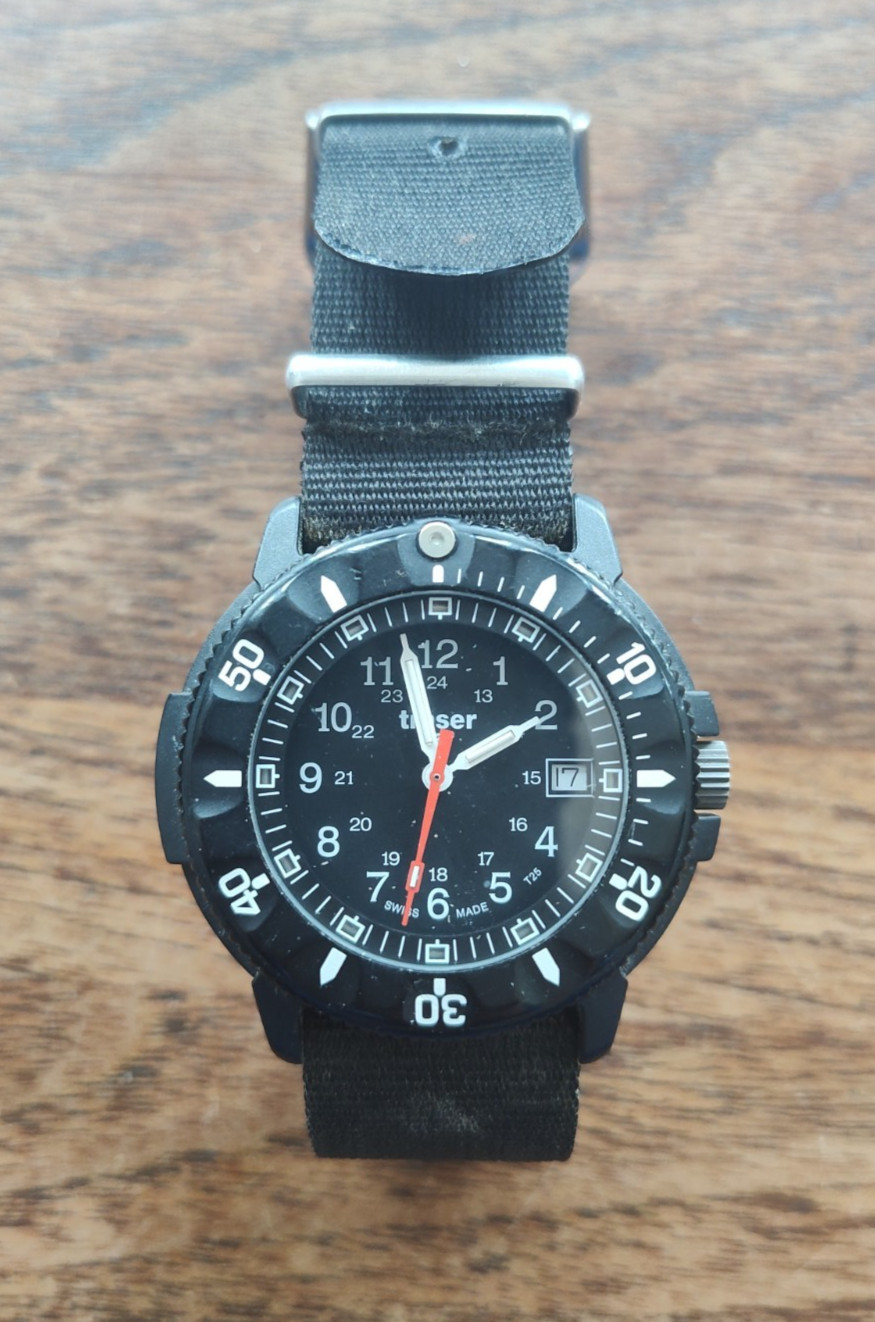 Traser Microtech H3 Code Blue 0052010 watch - bla… - image 1