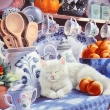 Bradex 8" Kitty Plate "Mabel’s Sunny Retreat" – Warm Country Moments Series