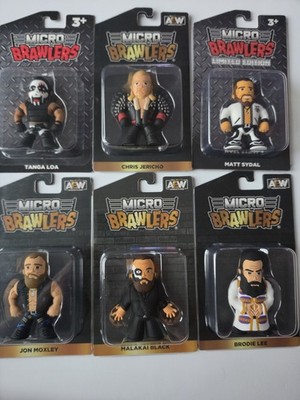 AEW Micro Brawlers Figure Lot of 6 - Brodie Lee Jericho Moxley Malakai Sydal Loa