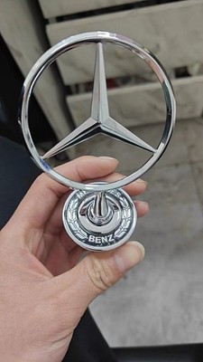 Front Alloy Hood Standing Star Emblem Fit For Mercedes Benz C E S E300 E350 44mm