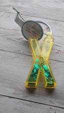 Wondershop Monogram Letter  X  Christmas Ornament - Yellow/Glitter - NEW