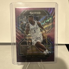 2022-23 Panini Prizm Draft Picks Zion Williamson Purple Wave Prizm #49 Duke 