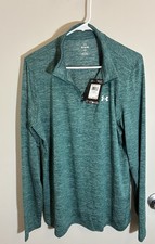 Under Armour Tech 1/2 Zip Twist Mock Neck Long Sleeve Heather Green XL