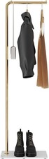 Metall Garderobenständer 150cm Gold - Freistehend, Kleiderständer f. Flur & Büro