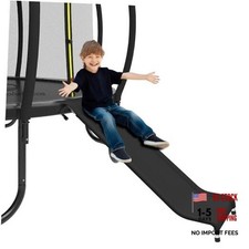 Universal Trampoline Slide with Buffer Region, Heavy Duty Steel Trampoline