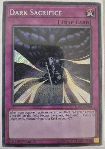 YuGiOh Dark Sacrifice Secret Rare 1st Edition BLHR-EN056