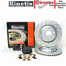 Für VW Golf MK5 R32 MK6 R Audi S3 Heck Kinetix Gelochte Bremsscheiben Brembo Pad
