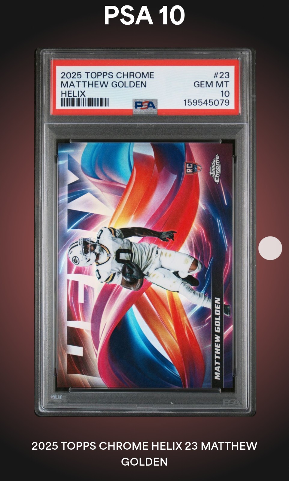 Matthew Golden Topps Chrome Helix #23 Base
