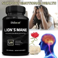 Lion'Smane Mushroom Enhanced Brain Booster Memory Focus Mood 1-3 Bottles US