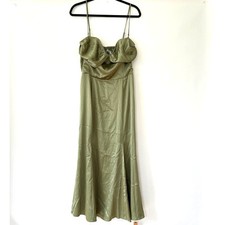 Reformation Womens Hensley Satin Dress Artichoke Size 10 NWT