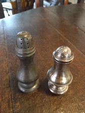 Pewter & Silver plate Pounce Pots (2) 19th Century See Pictures...