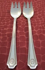 BELLEVUE STRATFORD HOTEL 2 Ice Cream Forks 1924 Antique Hotel Silverplate